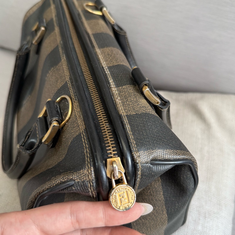 Fendi中古Vintage手提直紋波士頓包-12