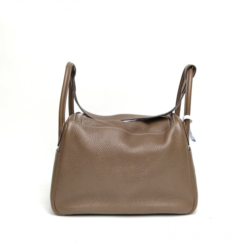 HERMES Lindy30大象灰TC皮A刻銀扣肩背包-2