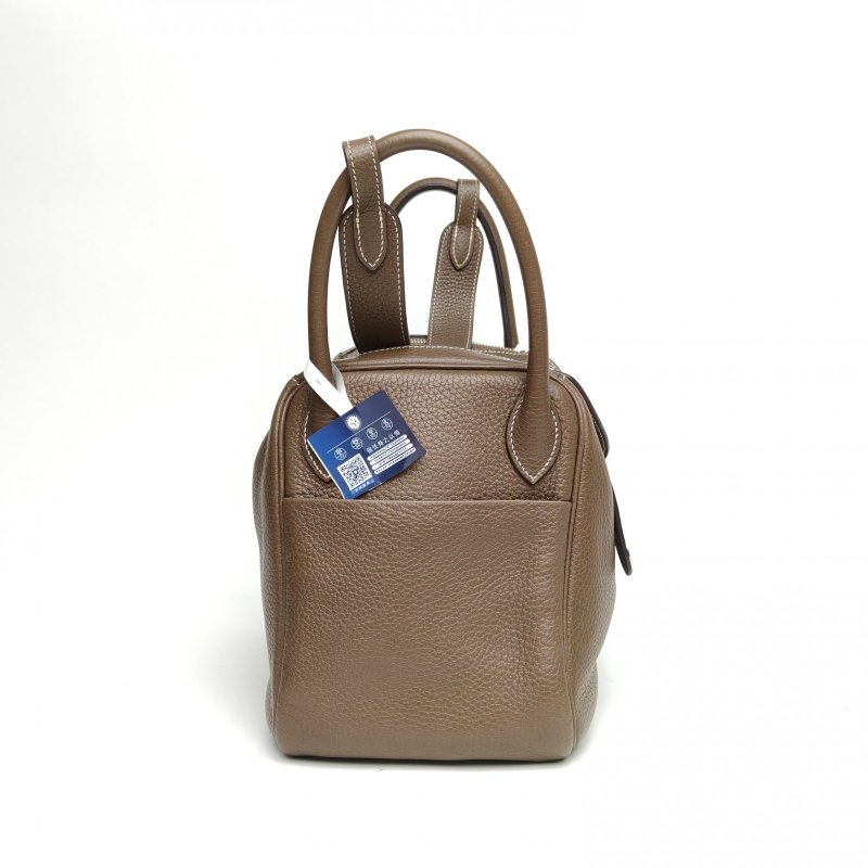 HERMES Lindy30大象灰TC皮A刻銀扣肩背包-3