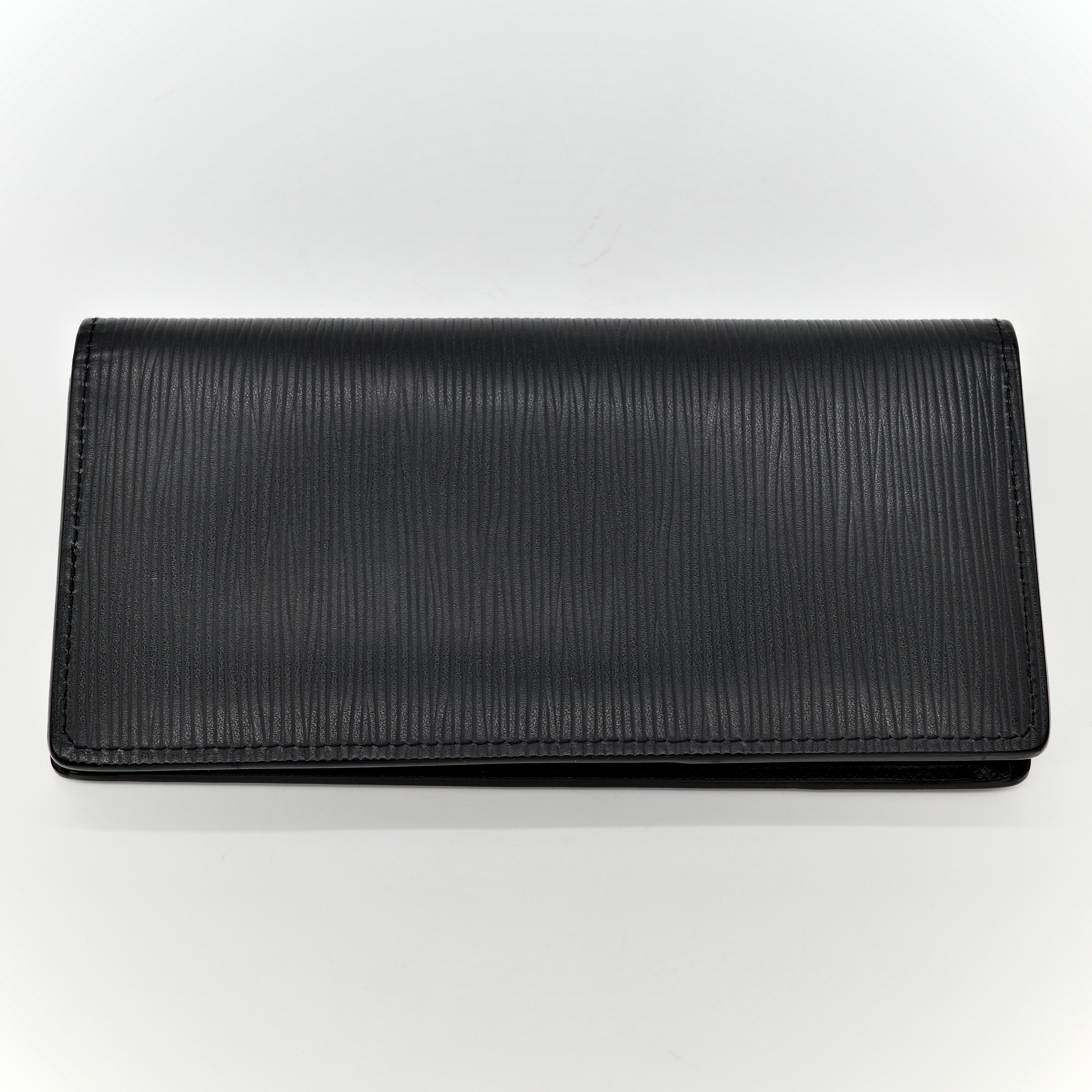 LOUIS VUITTON 路易威登 黑色長夾 水波紋牛皮 多卡位-2