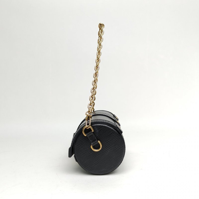 LOUIS VUITTON PAPILLON巴比龍TRUNK鏈條圓桶包水波紋牛皮晶片肩背包-1