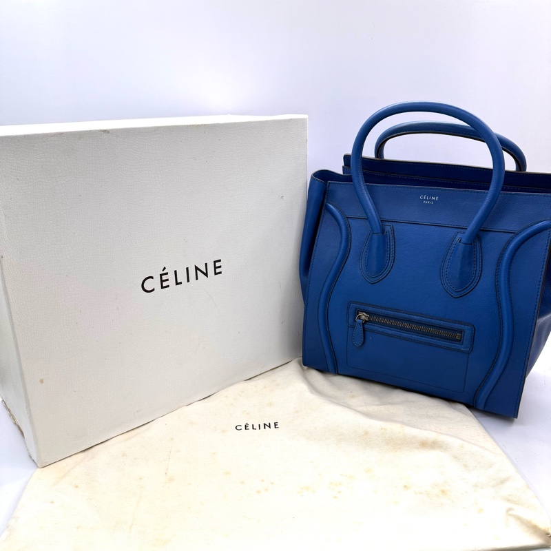 CELINE 藍色牛皮LUGGAGE MINI 手提包 S-GA-1979-2