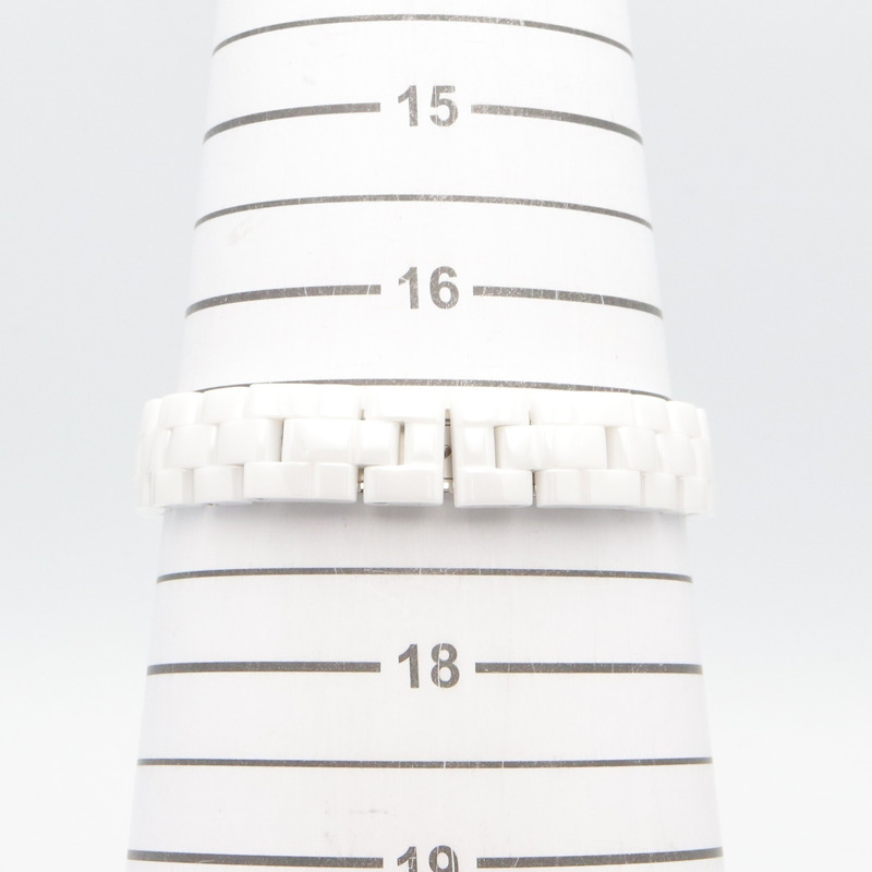 香奈兒 J12 8鑽腕錶，陶瓷錶殼，鑲鑽，女士款，白色錶盤/白色錶殼，H2570-6