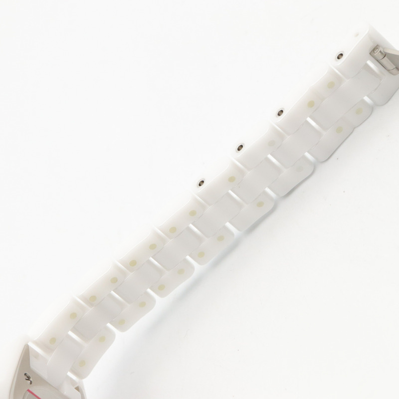 香奈兒 J12 8鑽腕錶，陶瓷錶殼，鑲鑽，女士款，白色錶盤/白色錶殼，H2570-13