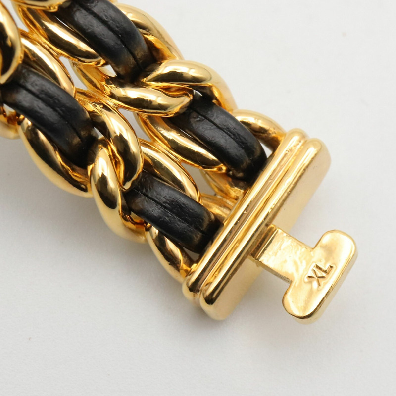 香奈兒 (Chanel) CHANEL Première XL 女士腕錶，鍍金 (GP) 錶殼，皮革錶帶，黑色，H0001-11