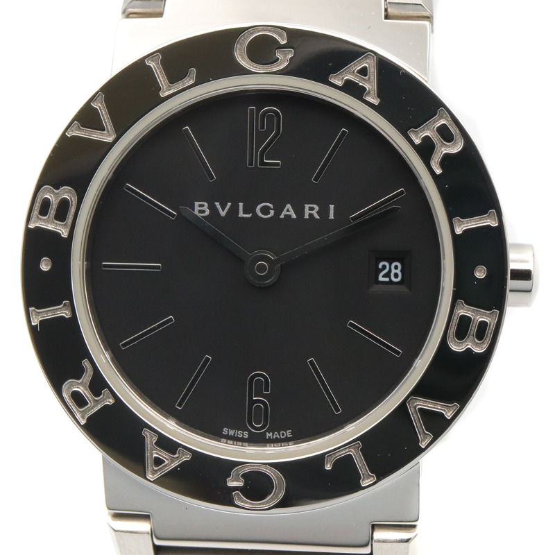 寶格麗 (Bulgari) BVLGARI 女士黑色不鏽鋼腕錶 BB26SS-2