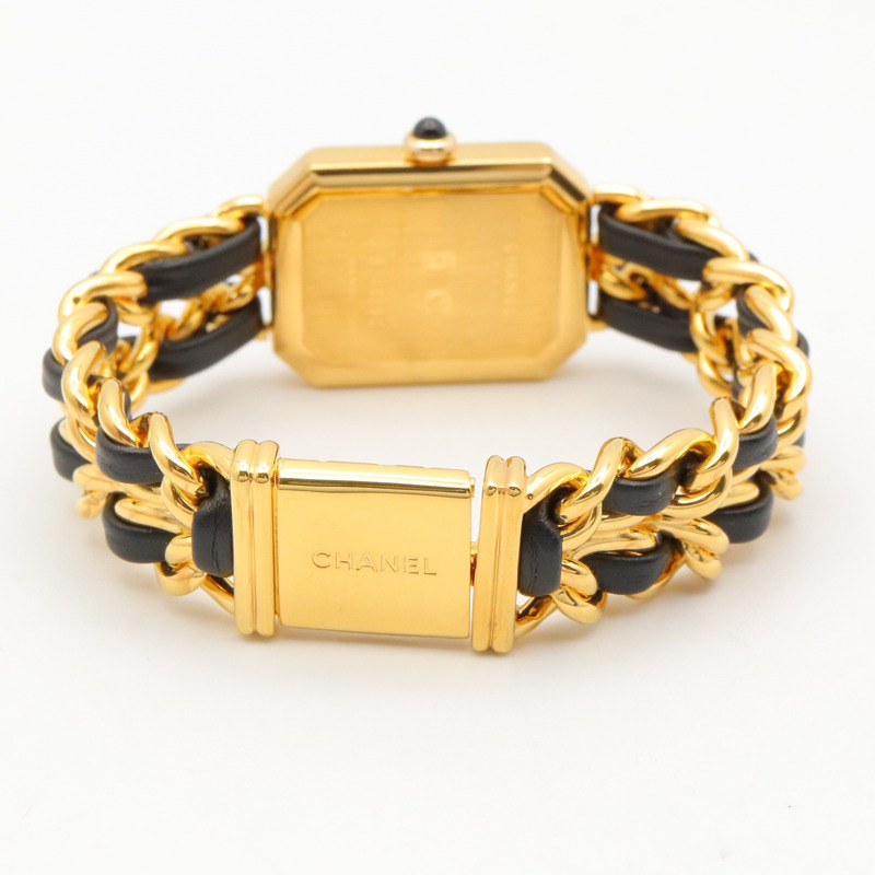 香奈兒 (Chanel) CHANEL Première S 女士腕錶，鍍金 (GP)，皮革錶帶，黑色，H0001-4
