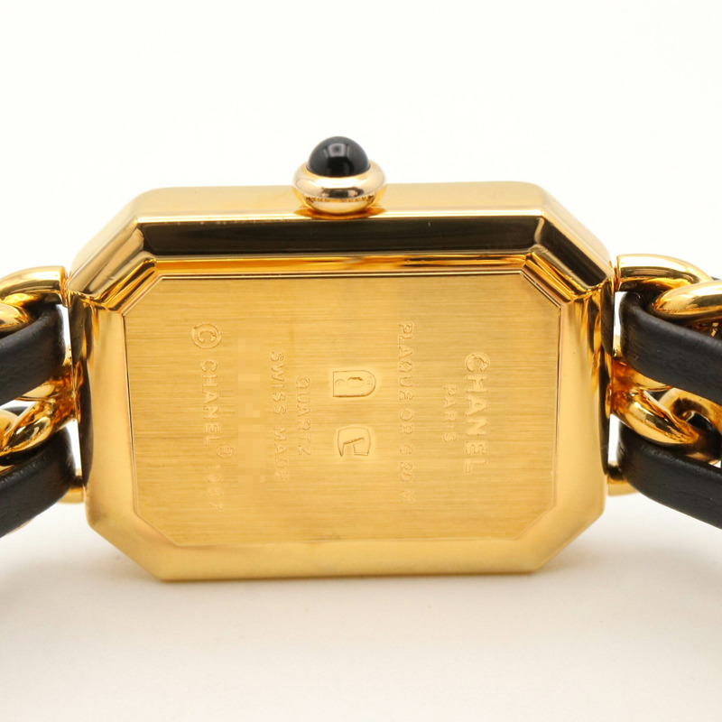香奈兒 (Chanel) CHANEL Première S 女士腕錶，鍍金 (GP)，皮革錶帶，黑色，H0001-5