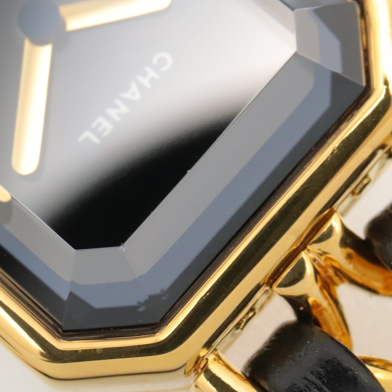 香奈兒 (Chanel) CHANEL Première S 女士腕錶，鍍金 (GP)，皮革錶帶，黑色，H0001-8