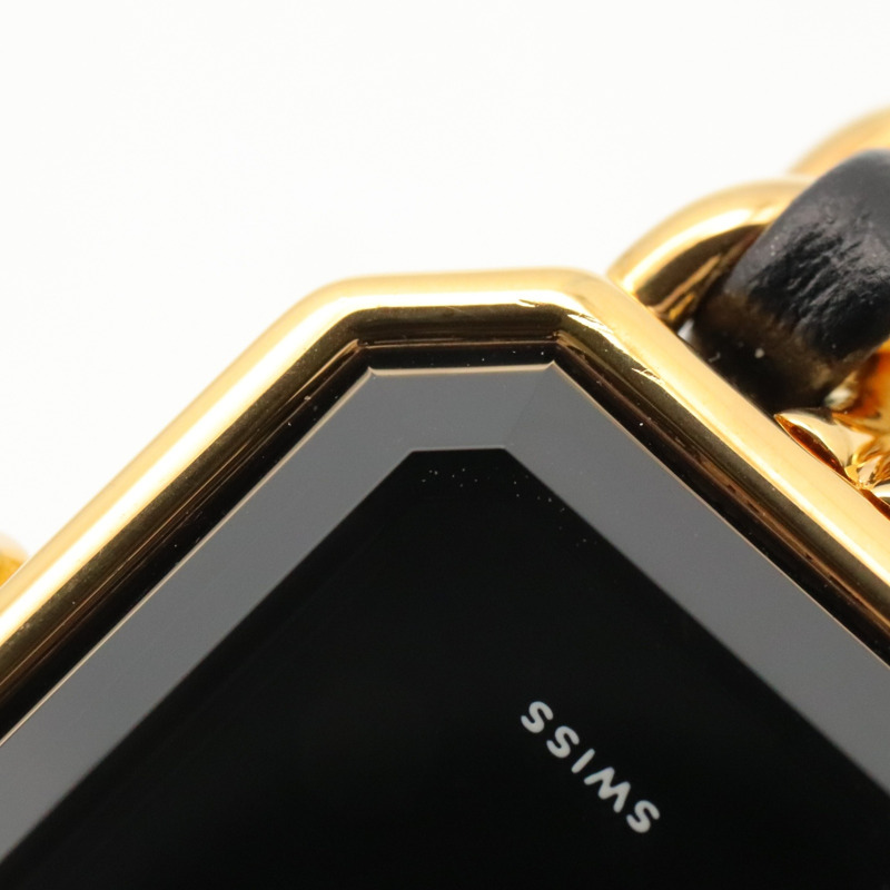 香奈兒 (Chanel) CHANEL Première S 女士腕錶，鍍金 (GP)，皮革錶帶，黑色，H0001-9