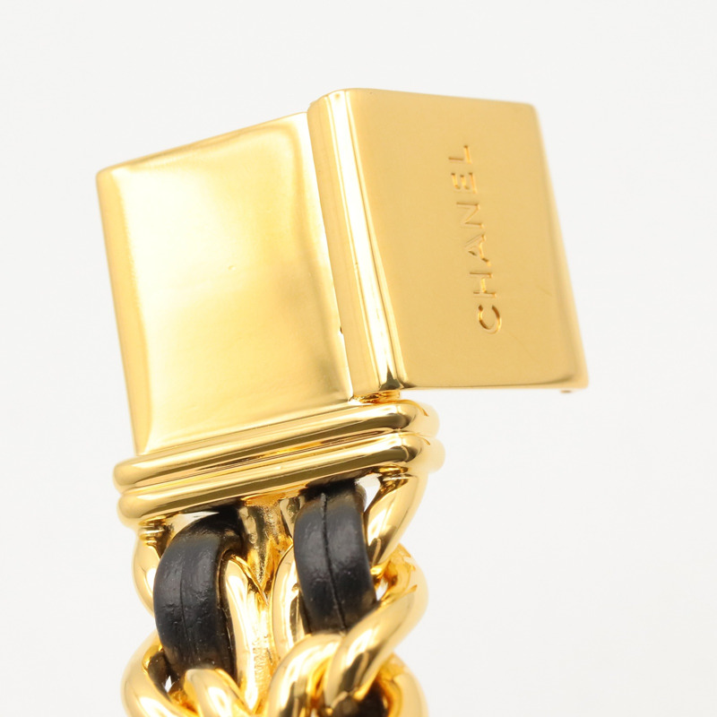 香奈兒 (Chanel) CHANEL Première S 女士腕錶，鍍金 (GP)，皮革錶帶，黑色，H0001-12