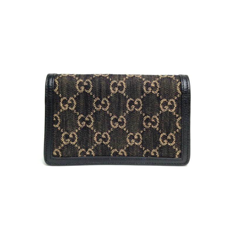 GUCCI Dionysus酒神超Mini16.5老花牛仔布銀扣肩背包-2