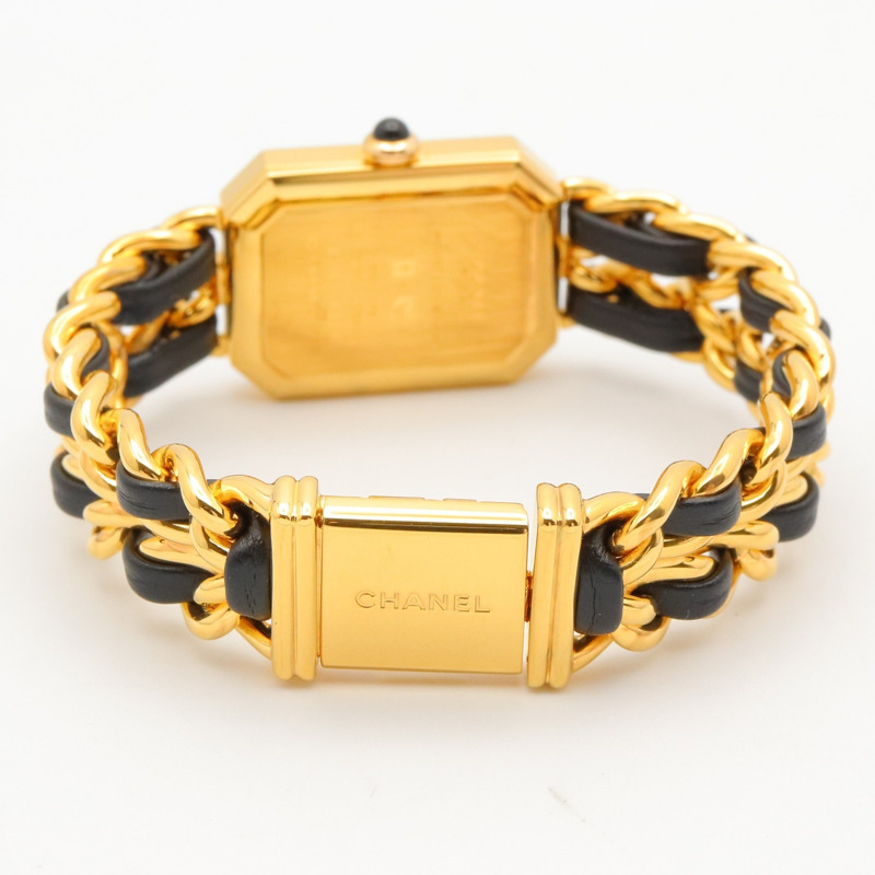 香奈兒 (Chanel) CHANEL Première S 女士腕錶，鍍金 (GP)，皮革錶帶，黑色，H0001-4