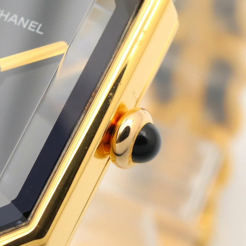 香奈兒 (Chanel) CHANEL Première S 女士腕錶，鍍金 (GP)，皮革錶帶，黑色，H0001-6