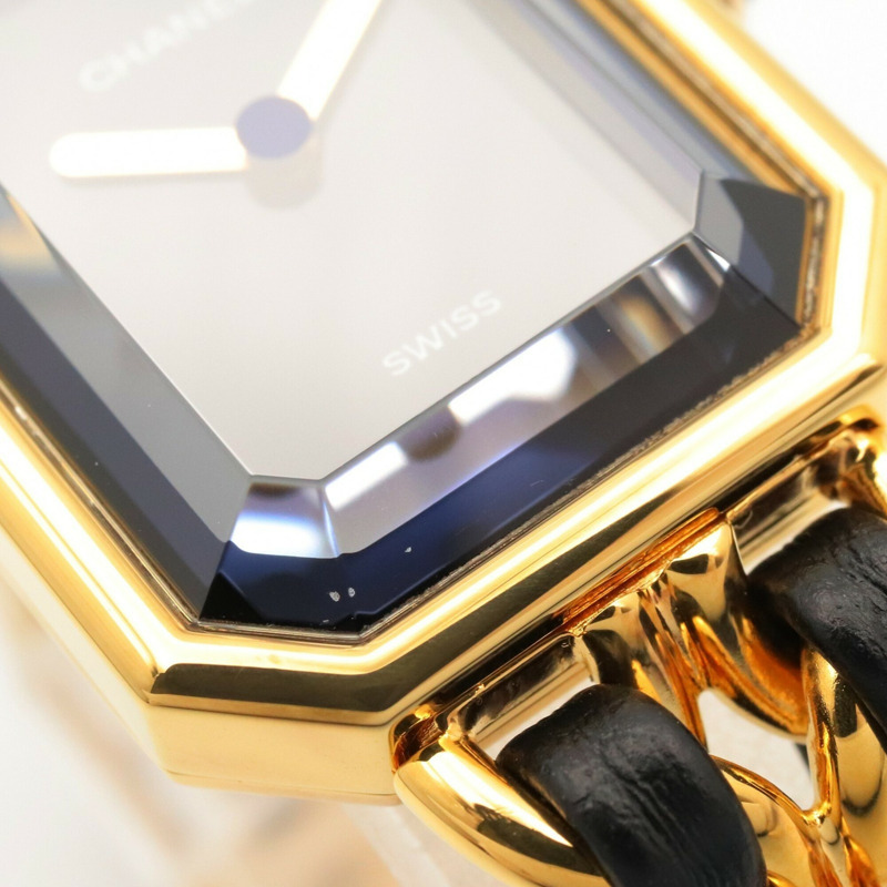 香奈兒 (Chanel) CHANEL Première S 女士腕錶，鍍金 (GP)，皮革錶帶，黑色，H0001-8