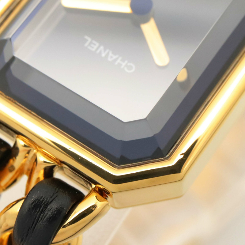 香奈兒 (Chanel) CHANEL Première S 女士腕錶，鍍金 (GP)，皮革錶帶，黑色，H0001-9