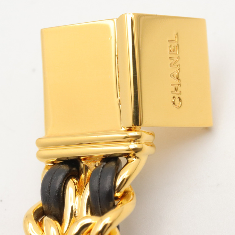 香奈兒 (Chanel) CHANEL Première S 女士腕錶，鍍金 (GP)，皮革錶帶，黑色，H0001-12