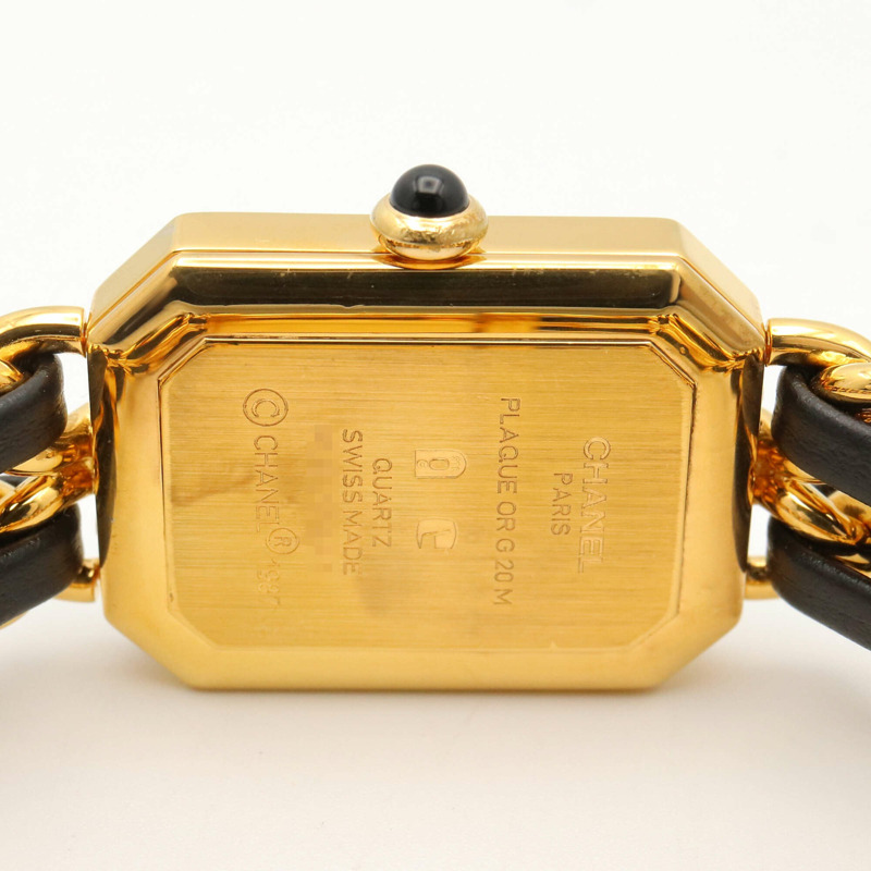 香奈兒 (Chanel) CHANEL Première S 女士腕錶，鍍金 (GP)，皮革錶帶，黑色，H0001-5