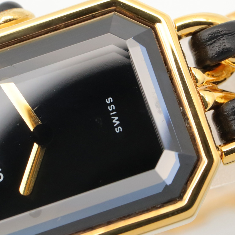 香奈兒 (Chanel) CHANEL Première S 女士腕錶，鍍金 (GP)，皮革錶帶，黑色，H0001-9