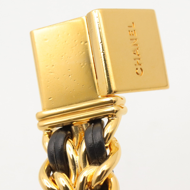 香奈兒 (Chanel) CHANEL Première S 女士腕錶，鍍金 (GP)，皮革錶帶，黑色，H0001-12