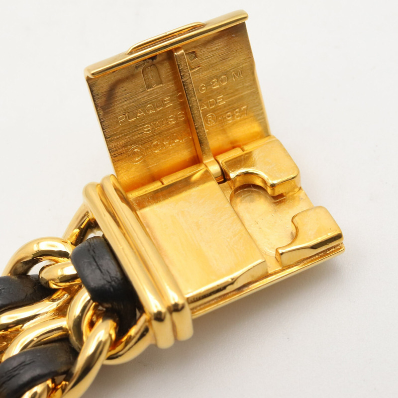 香奈兒 (Chanel) CHANEL Première S 女士腕錶，鍍金 (GP)，皮革錶帶，黑色，H0001-13