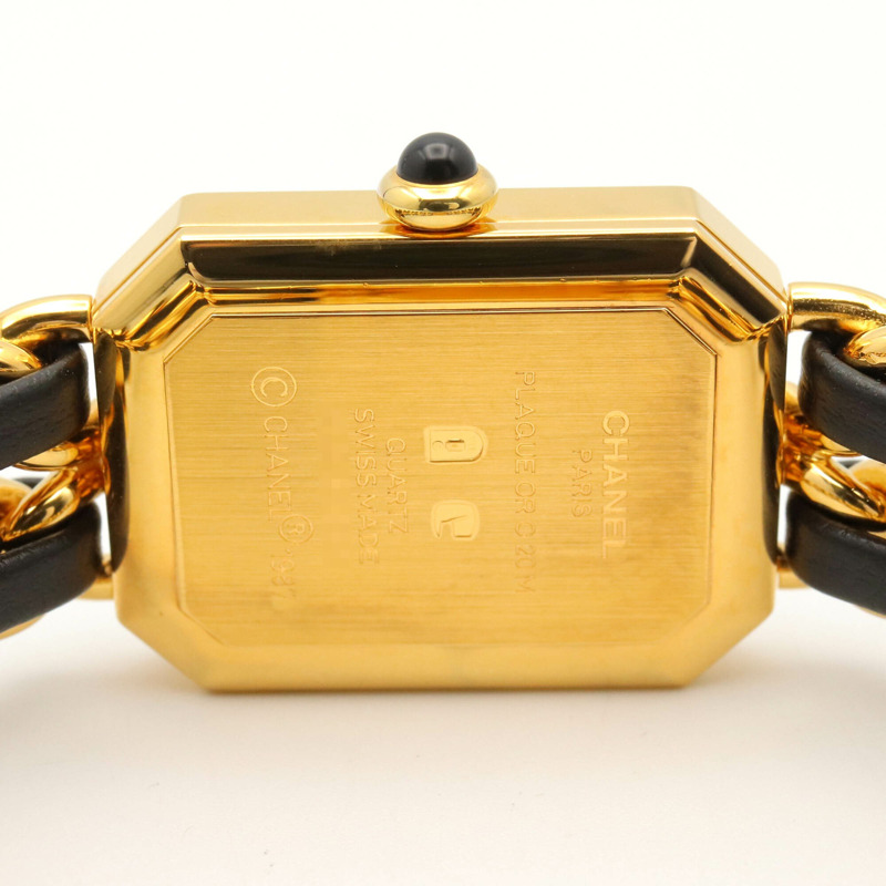 香奈兒 (Chanel) CHANEL Première M 系列腕錶，鍍金皮革錶帶，女士款，黑色，H0001-5