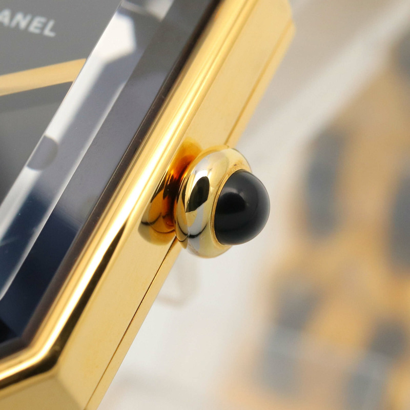 香奈兒 (Chanel) CHANEL Première M 系列腕錶，鍍金皮革錶帶，女士款，黑色，H0001-6