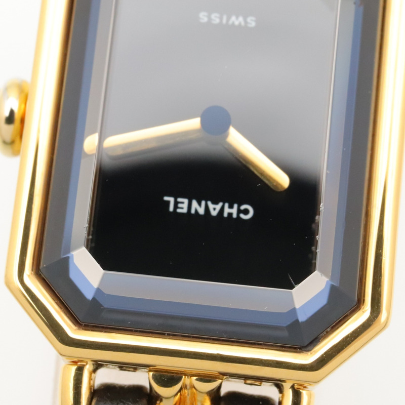 香奈兒 (Chanel) CHANEL Première M 系列腕錶，鍍金皮革錶帶，女士款，黑色，H0001-9