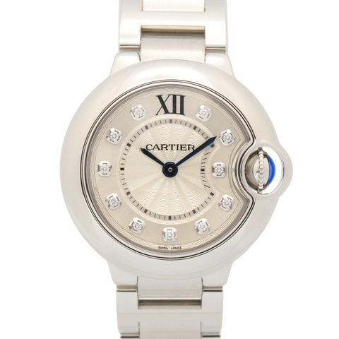 卡地亞 Ballon Bleu SM 11鑽腕錶，不鏽鋼材質，銀色調，女款 WE902073