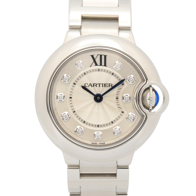 卡地亞 Ballon Bleu SM 11鑽腕錶，不鏽鋼材質，銀色調，女款 WE902073-0