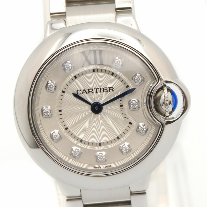 卡地亞 Ballon Bleu SM 11鑽腕錶，不鏽鋼材質，銀色調，女款 WE902073-2