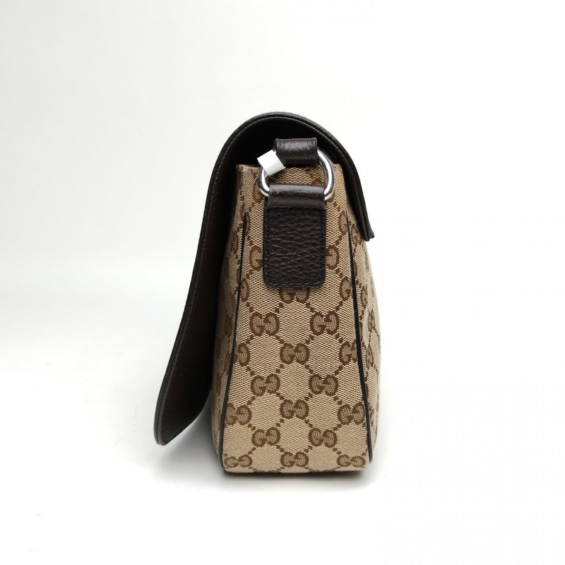 GUCCI 老花帆布銀扣單肩包肩背包-1