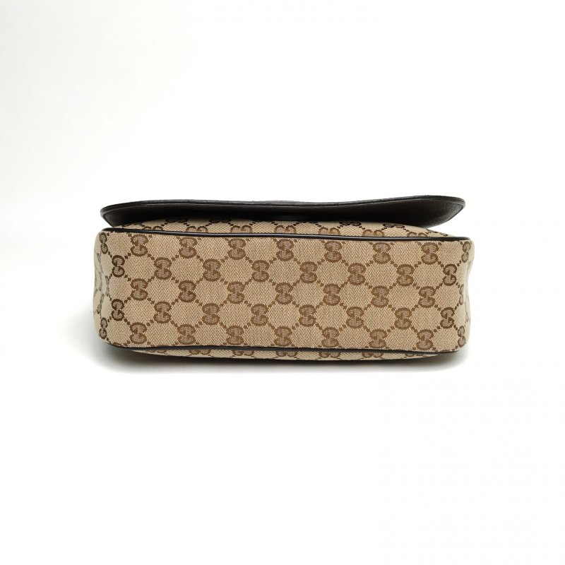 GUCCI 老花帆布銀扣單肩包肩背包-4