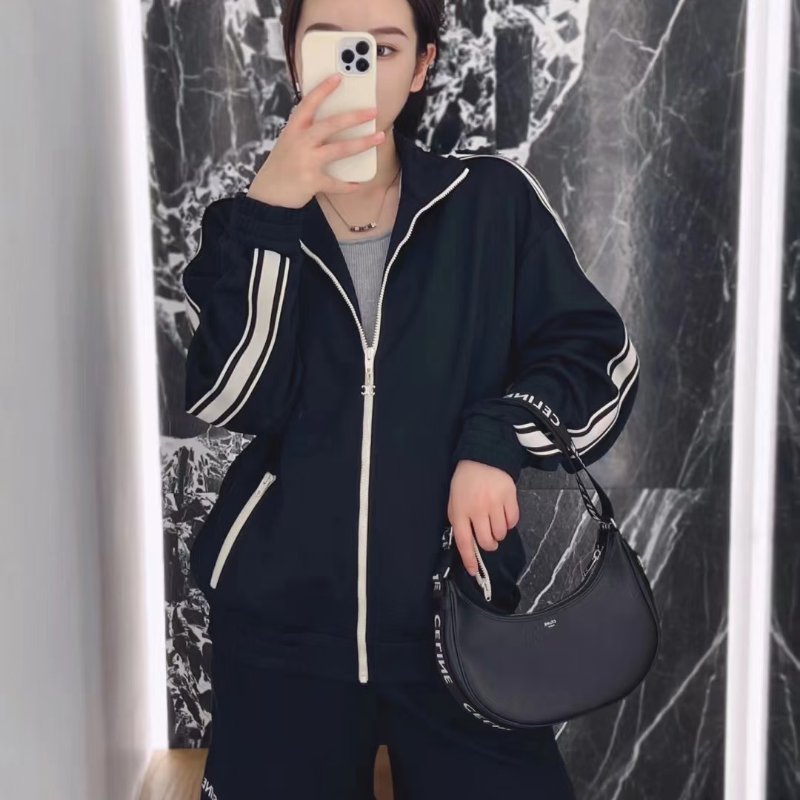 CELINE 字母背帶牛皮AVA腋下包 - 黑-10