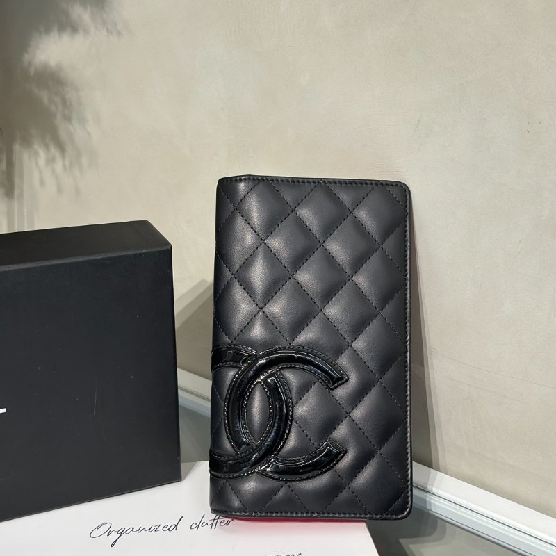 CHANEL 康朋雙折長夾 - 黑19開-0