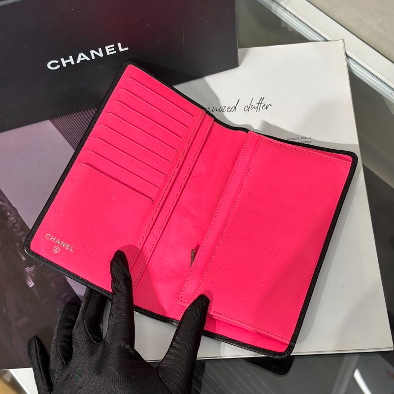 CHANEL 康朋雙折長夾 - 黑19開-5
