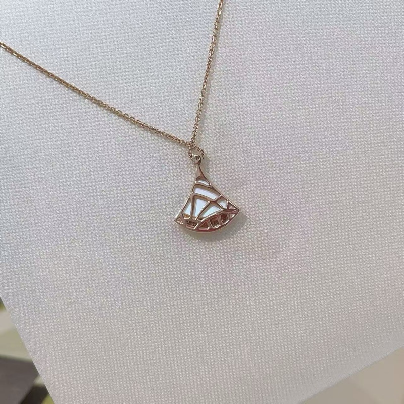 寶格麗Bvlgari白貝母扇子項鍊-2