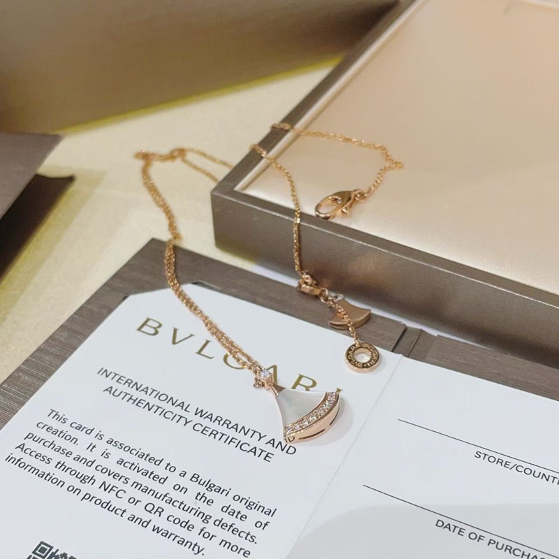 寶格麗Bvlgari白貝母扇子項鍊-4