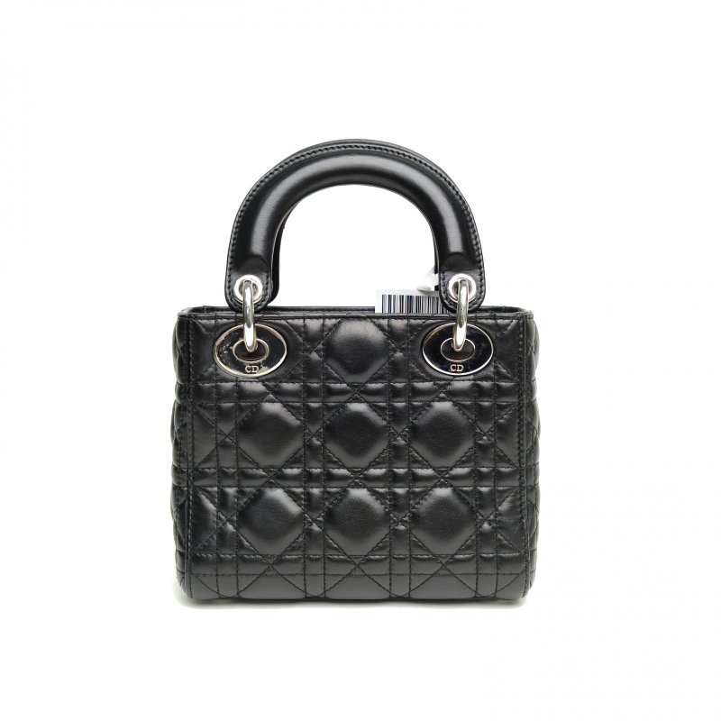 DIOR Lady戴妃包三格黑色羊皮銀扣2018肩背包-2