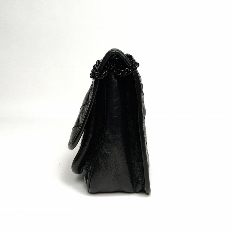 SAINT LAURENT NikiMini21D扣黑色牛皮黑扣肩背包-1