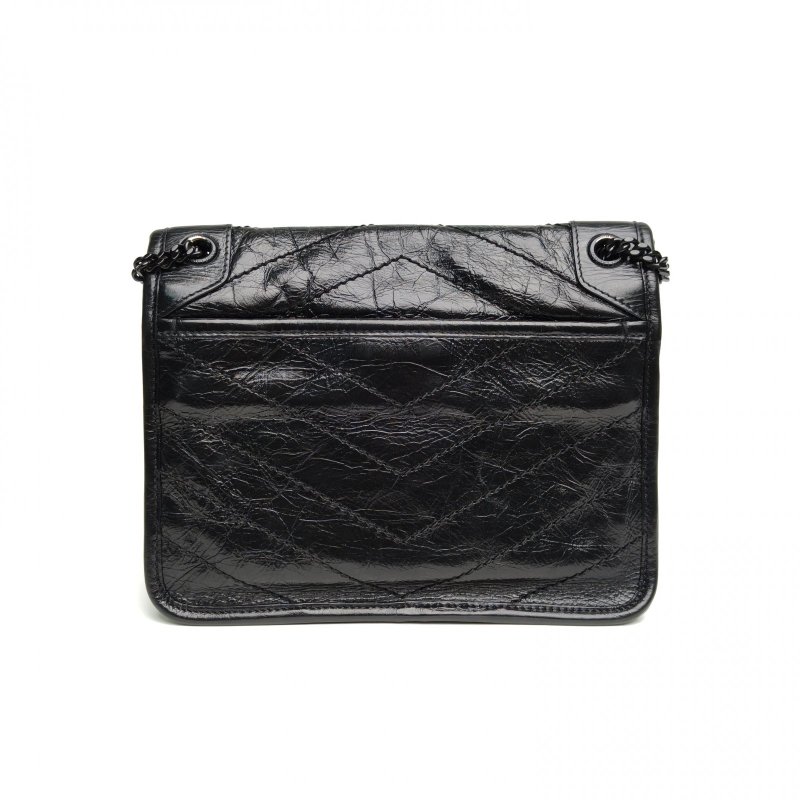 SAINT LAURENT NikiMini21D扣黑色牛皮黑扣肩背包-2