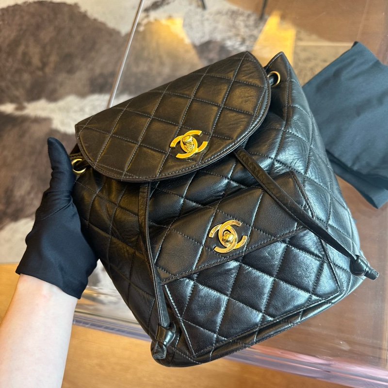 Chanel 香奈兒黑金duma雙肩包-19