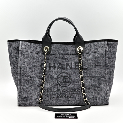 CHANEL 香奈兒 Deauville沙灘包 手提肩背 金鍊 兩用