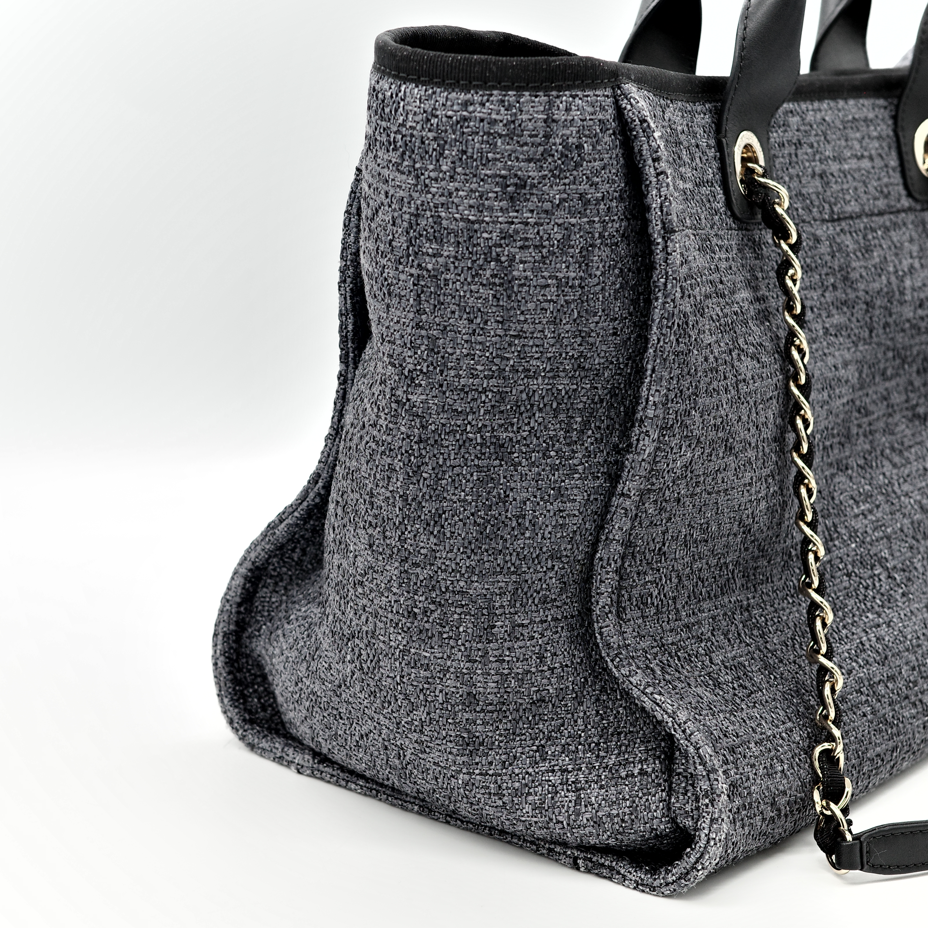 CHANEL 香奈兒 Deauville沙灘包 手提肩背 金鍊 兩用-4