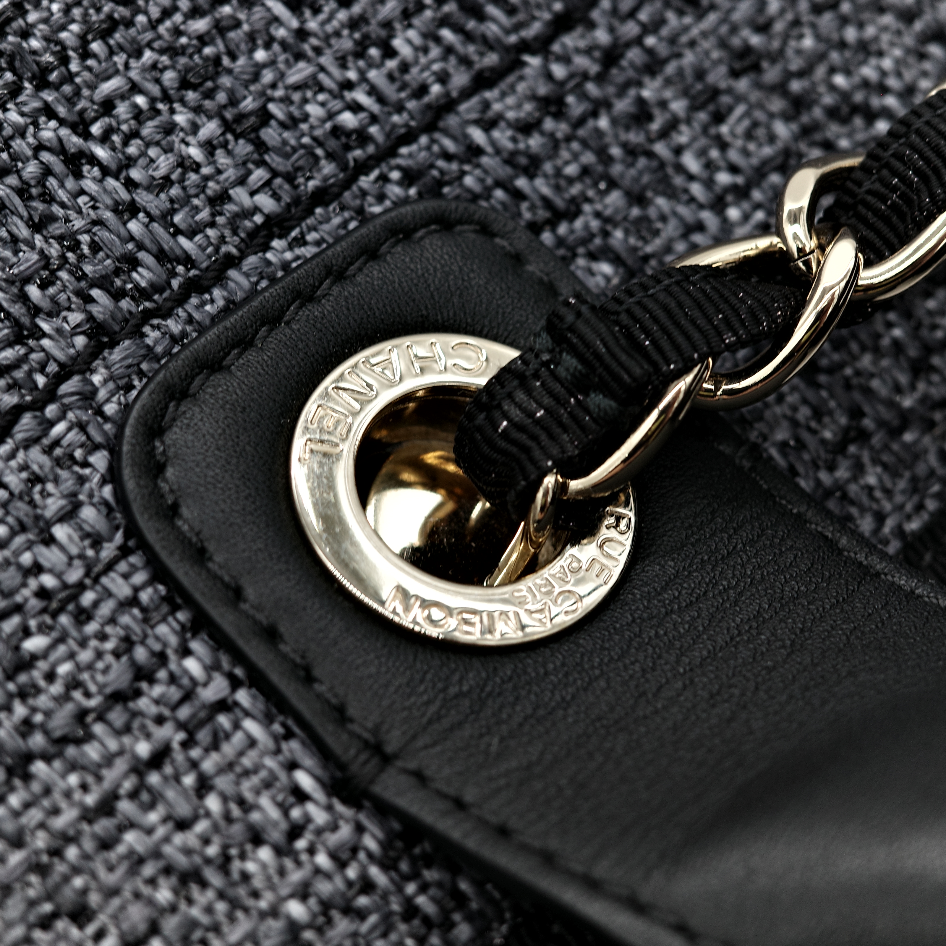 CHANEL 香奈兒 Deauville沙灘包 手提肩背 金鍊 兩用-7