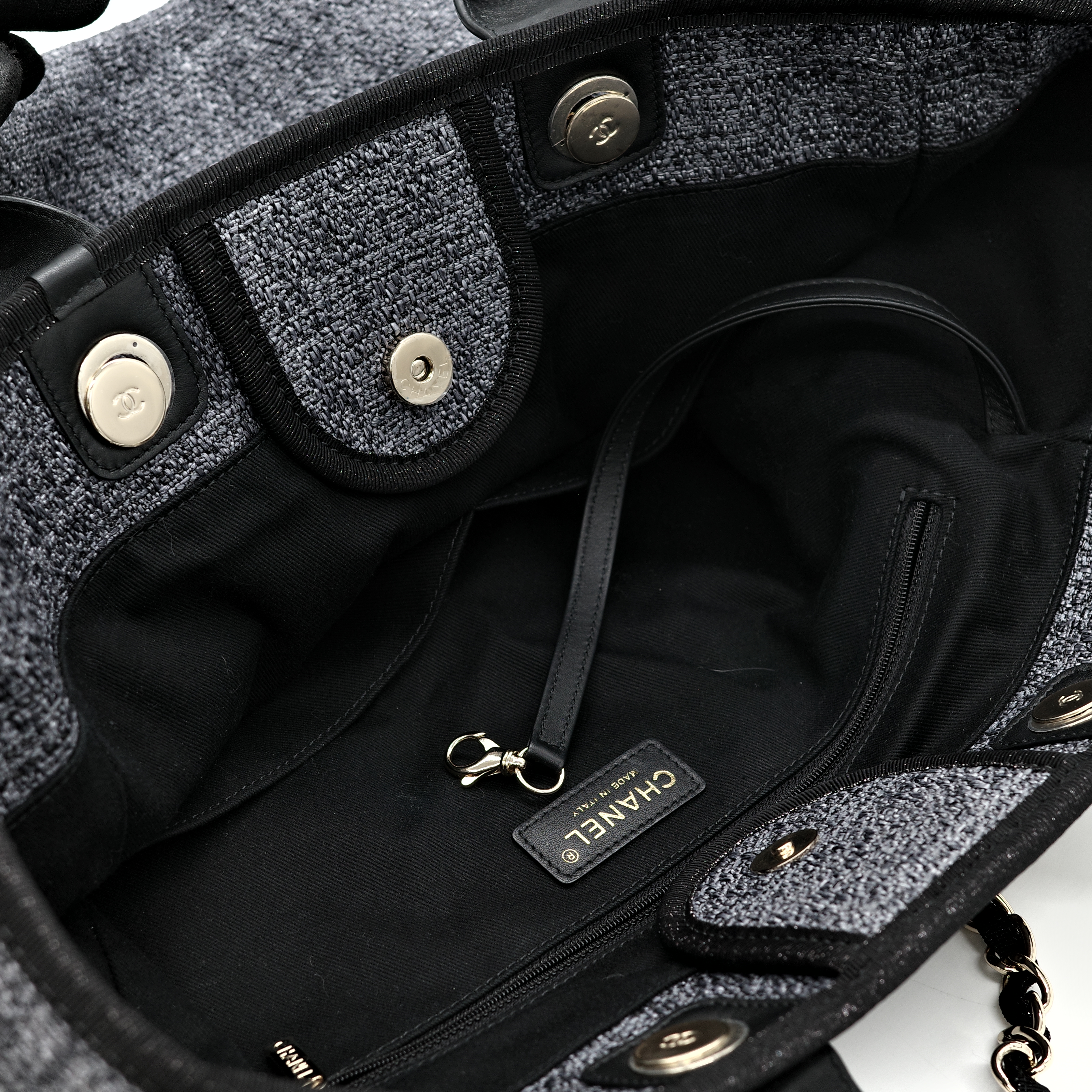 CHANEL 香奈兒 Deauville沙灘包 手提肩背 金鍊 兩用-10