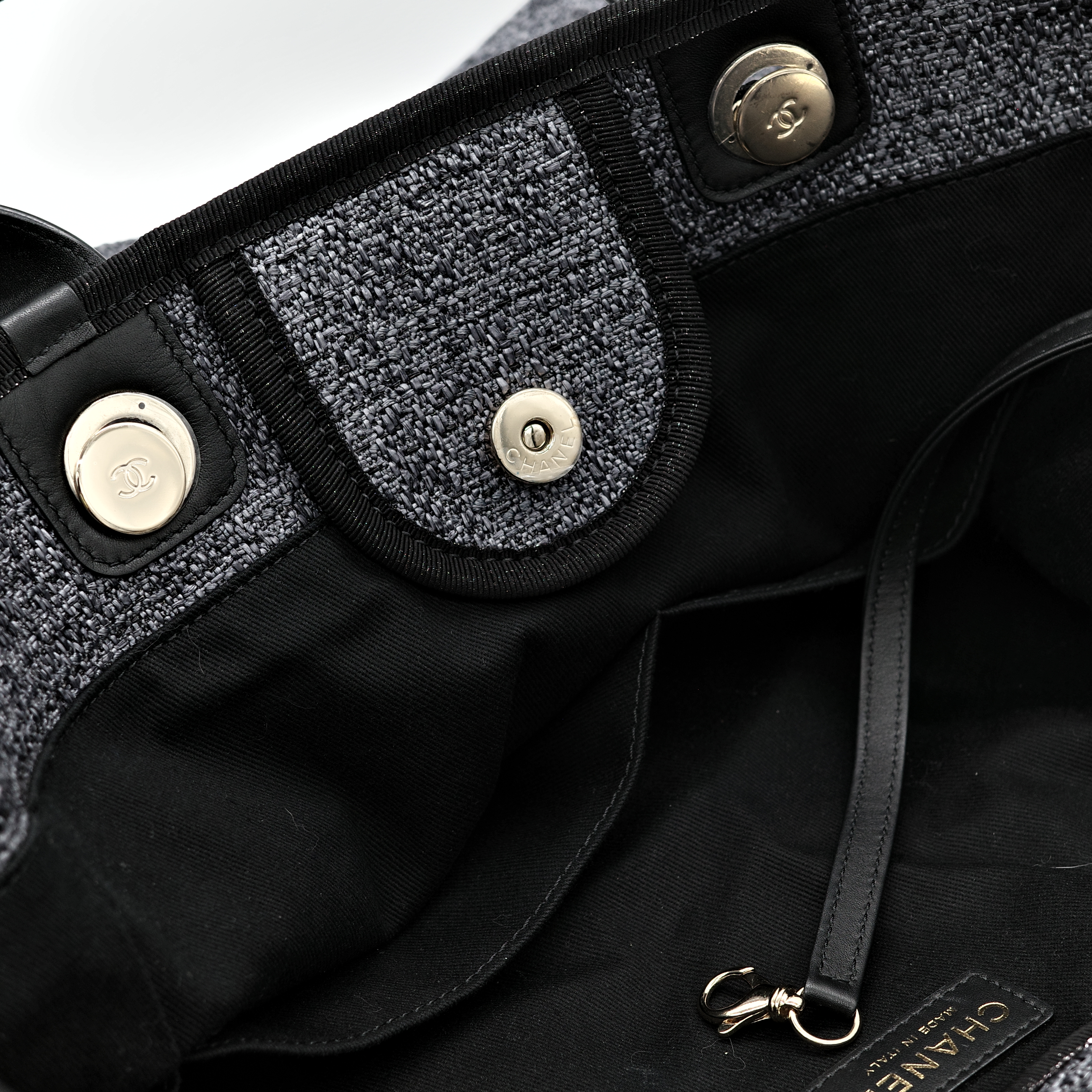 CHANEL 香奈兒 Deauville沙灘包 手提肩背 金鍊 兩用-11