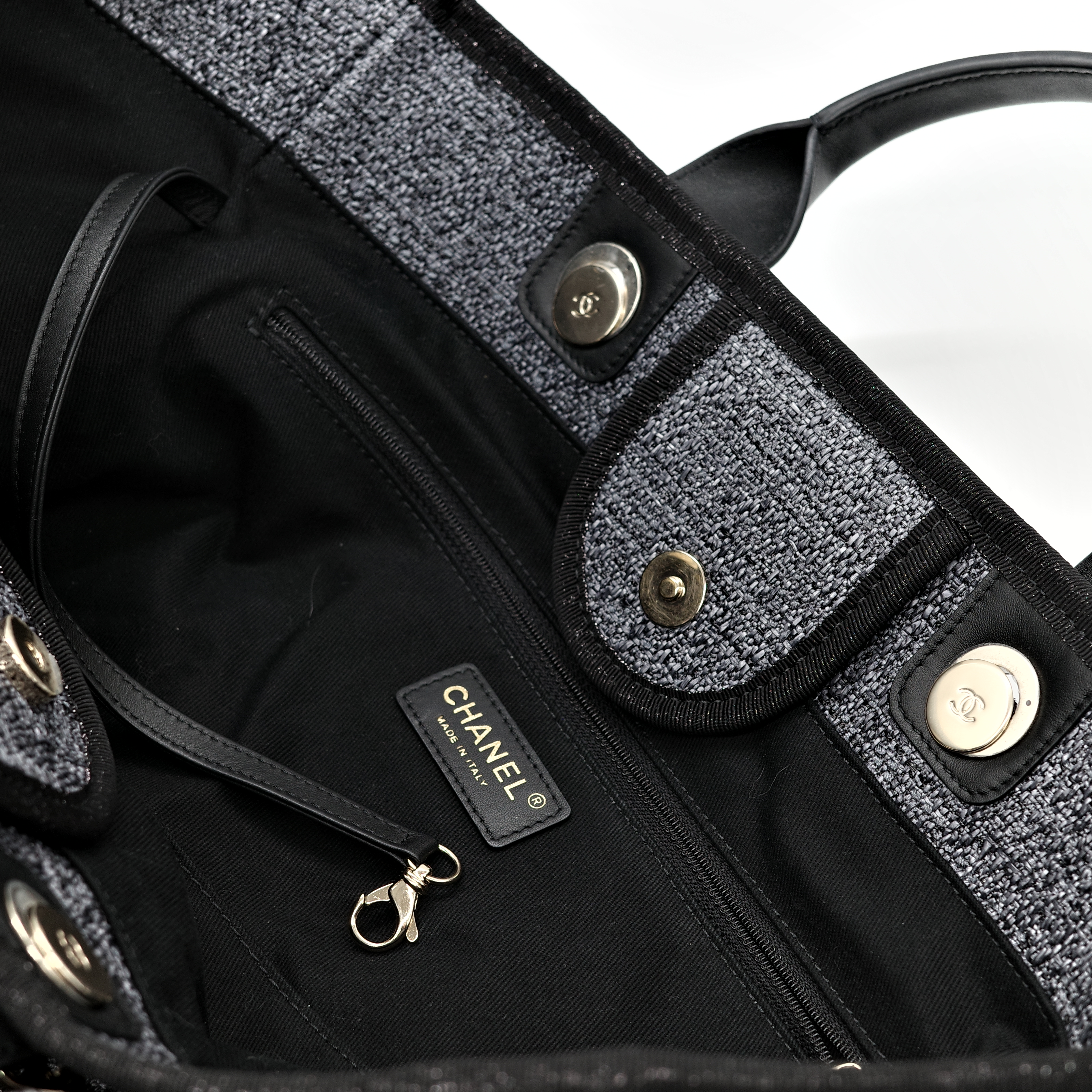 CHANEL 香奈兒 Deauville沙灘包 手提肩背 金鍊 兩用-12