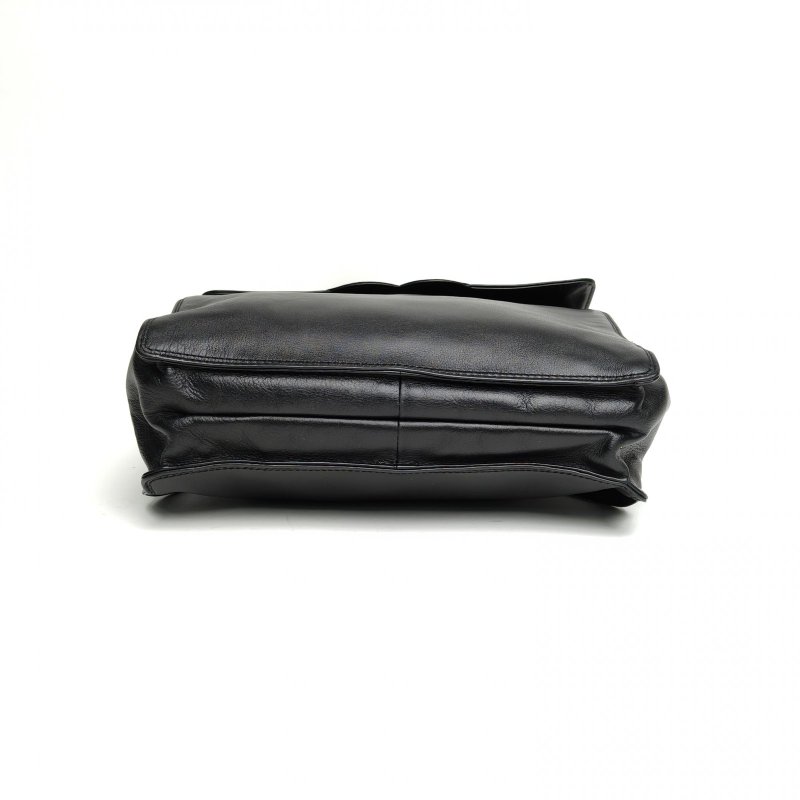 CHANEL 黑色羊皮6開金扣中古雙肩包肩背包-4