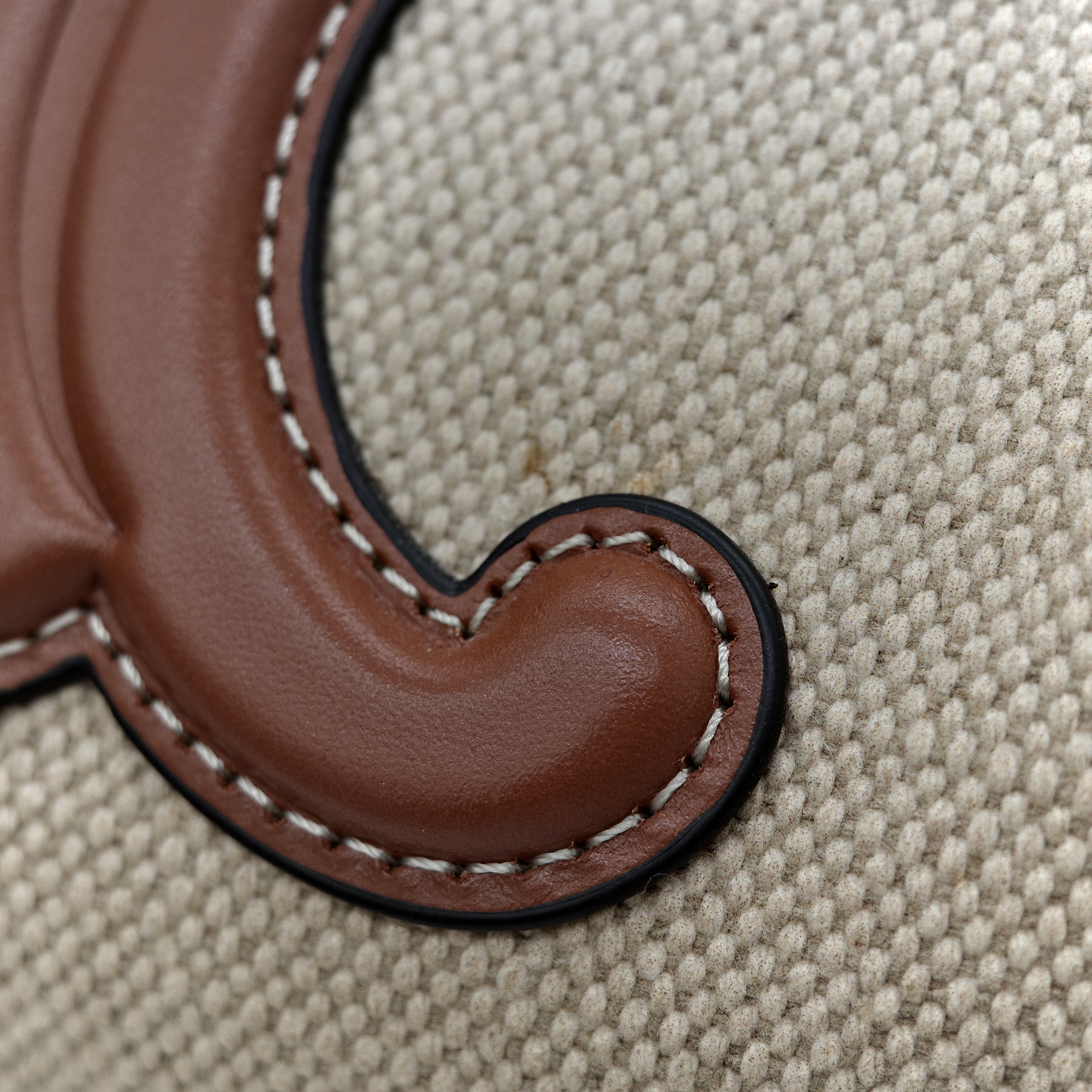 CELINE 思琳 triomphe 波士頓 棕色 帆布 手提 肩背 兩用-15